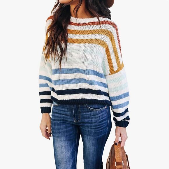 Sweaters - Long Sleeve Rainbow Sweater